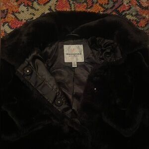 Black Urban Republic faux fur coat